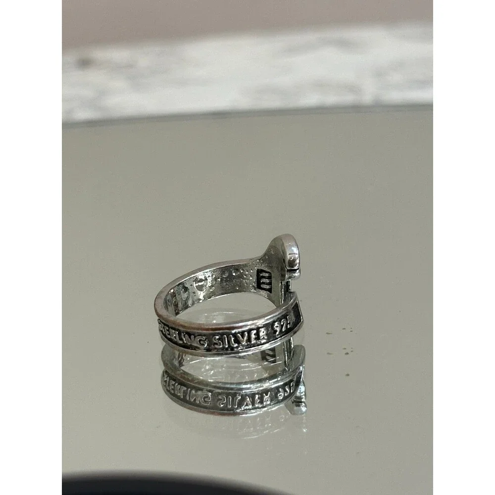 Sterling Silver 925 Wrench Ring Biker Punk Men Women Unique Stamped Band Sz 8